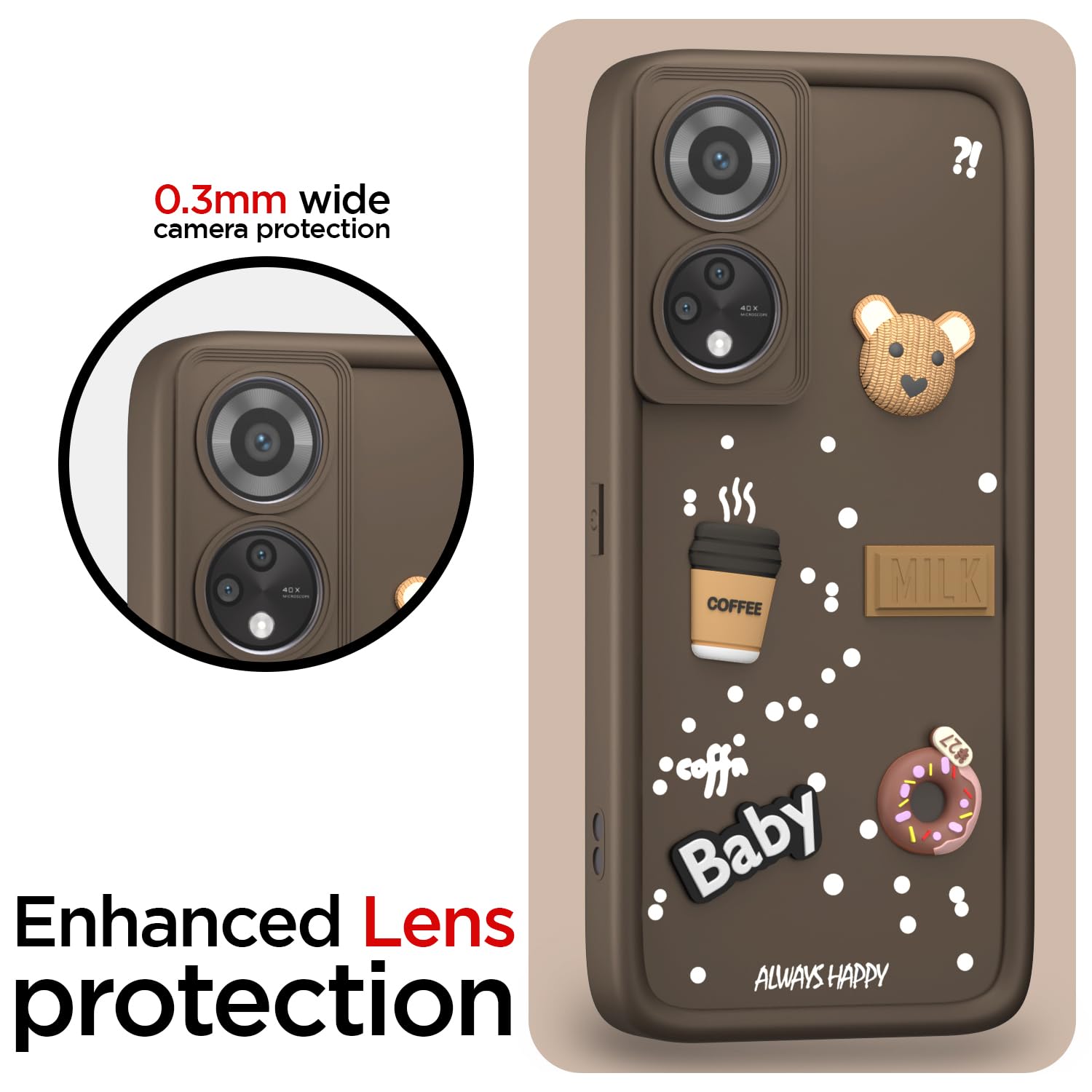 Oppo Reno 8T mobile back cover in brown by Pikkme – photo 5