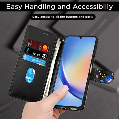 Samsung A05s Wallet flip case in black flower by Pikkme – photo 6