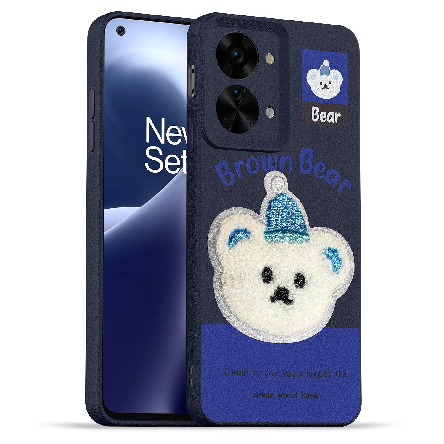 OnePlus Nord 2T 5G Plush Patch back cover in blue by Pikkme