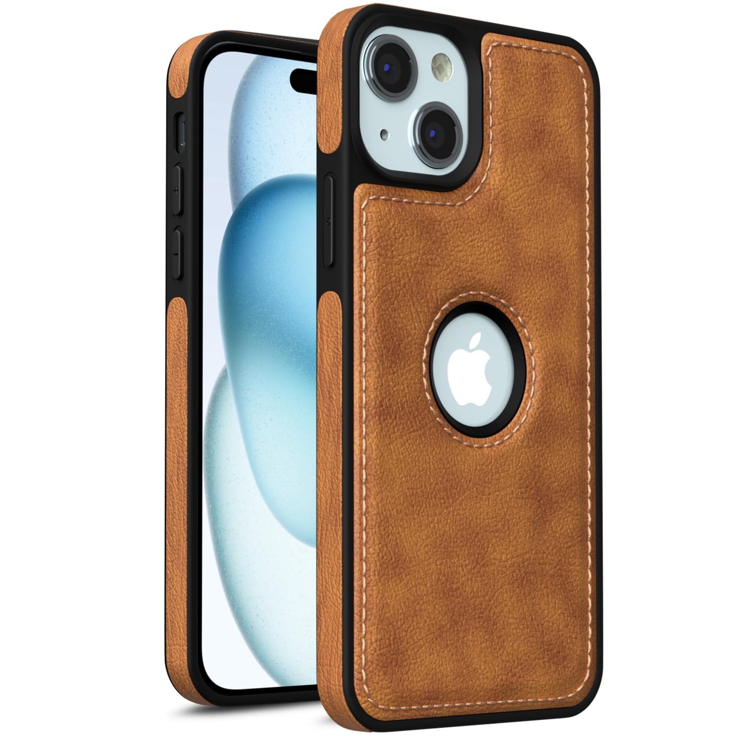 iPhone 15 Plus mobile back cover in brown by Pikkme