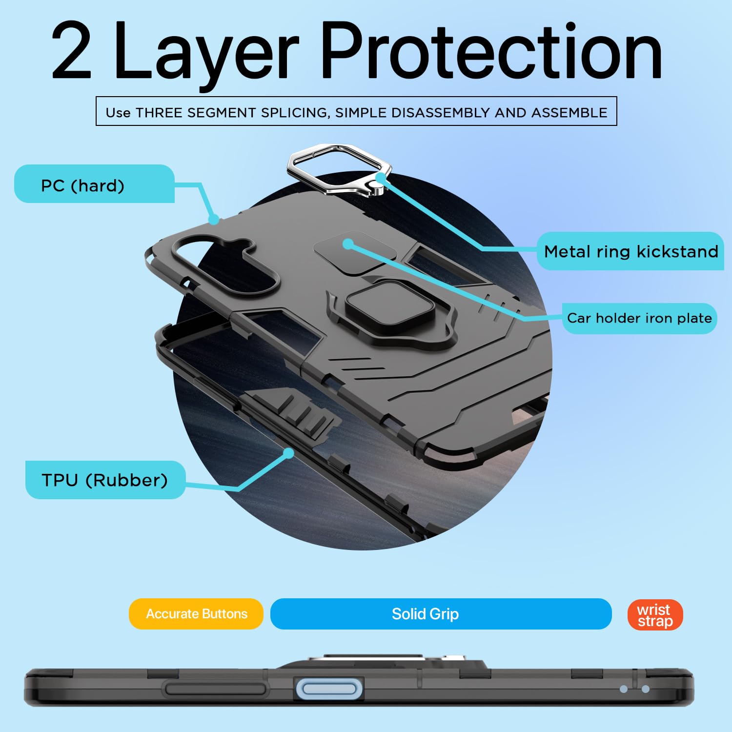 Pikkme Samsung M35 5G Tough Armor black back cover – photo 2