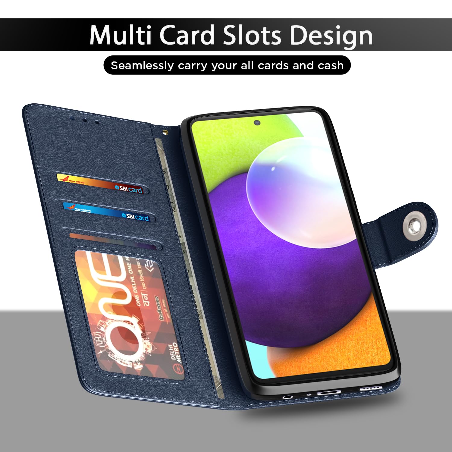 Samsung A52/A52s 5G flip cover in blue by Pikkme – photo 5