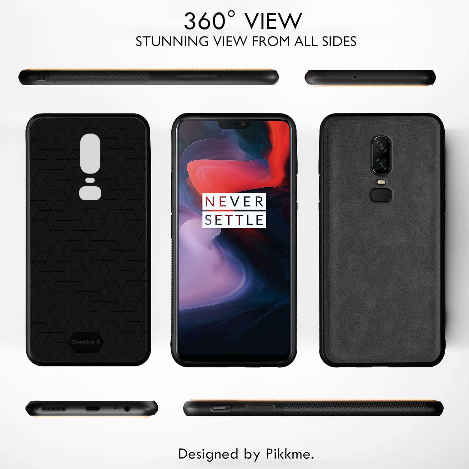 Pikkme OnePlus 6 Leather grey mobile cover – photo 3