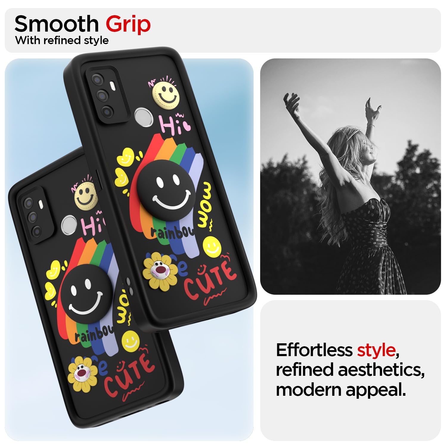 Black Soft Silicone phone cover for Oppo A53 – Pikkme – photo 2