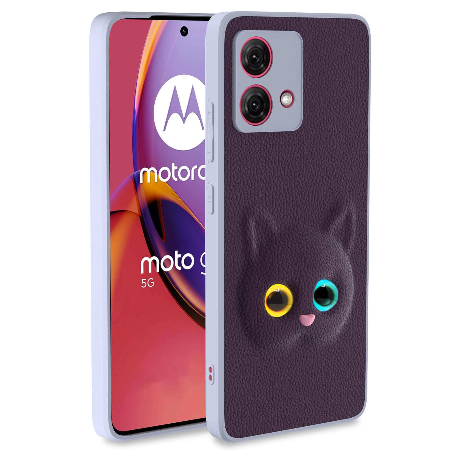 Pikkme Moto G51 5G Kitty Back Cover (Purple)