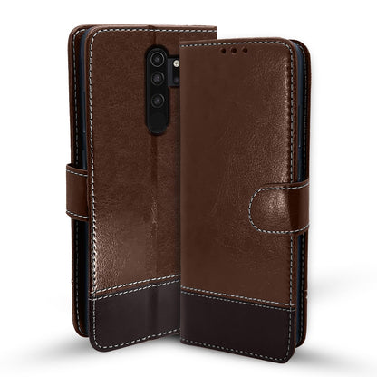 Redmi Note 8 Pro flip case in brown & coffee by Pikkme