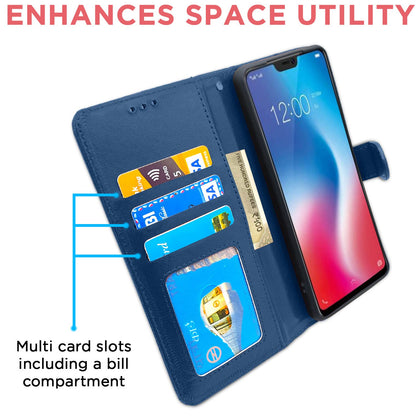 Vivo V9/V9 Pro/V9 Wallet wallet flip cover in blue by Pikkme – photo 2