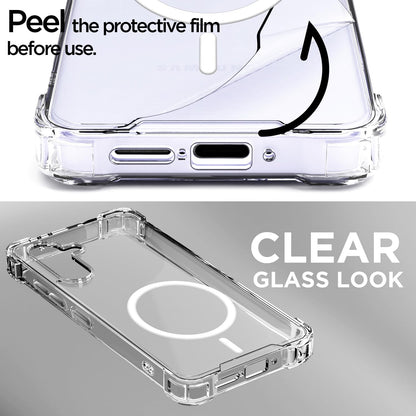 Pikkme Samsung Galaxy A36 5G Mag-Safe Shockproof PC + TPU Back Cover (Transparent)