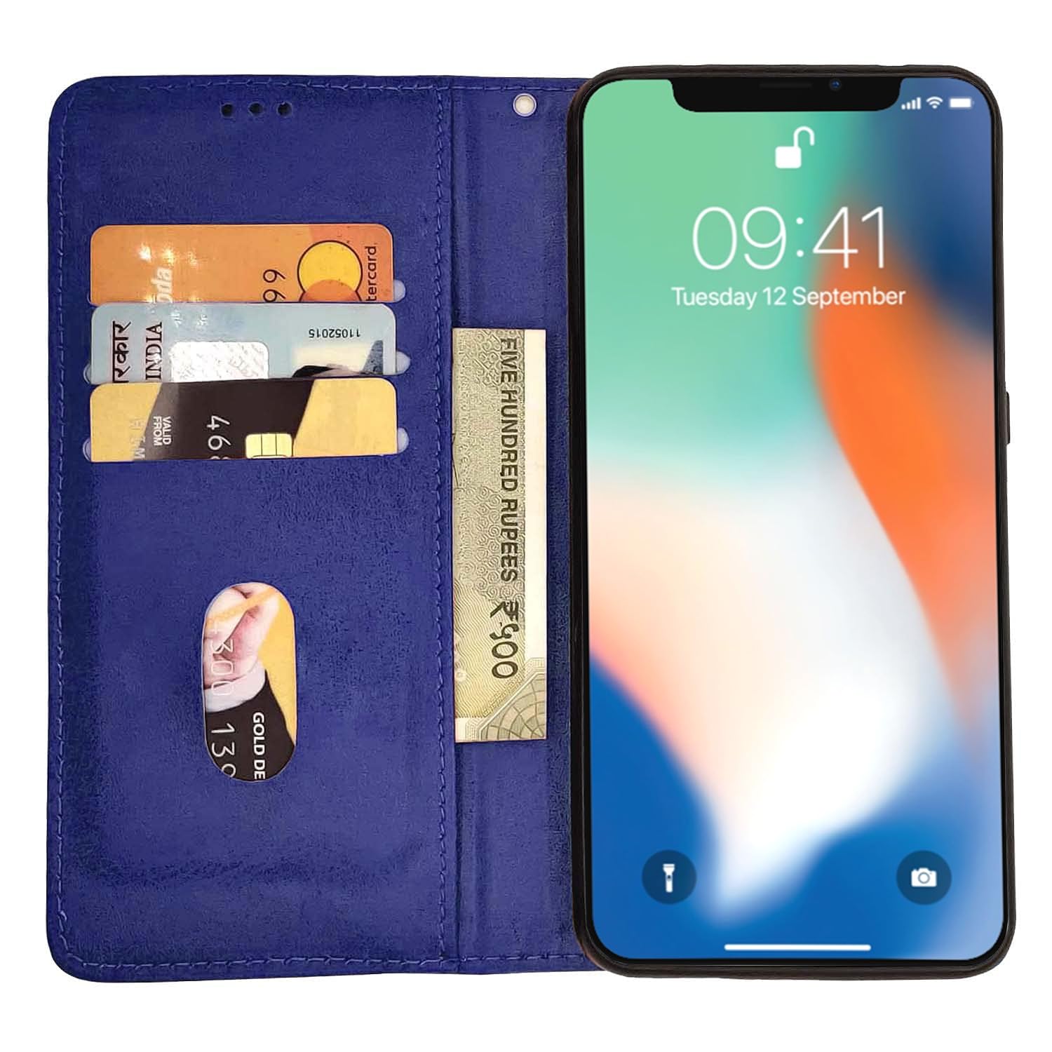 Blue Magnetic wallet flip cover for Magnetic Flip Cover (Blue) – Pikkme – photo 2