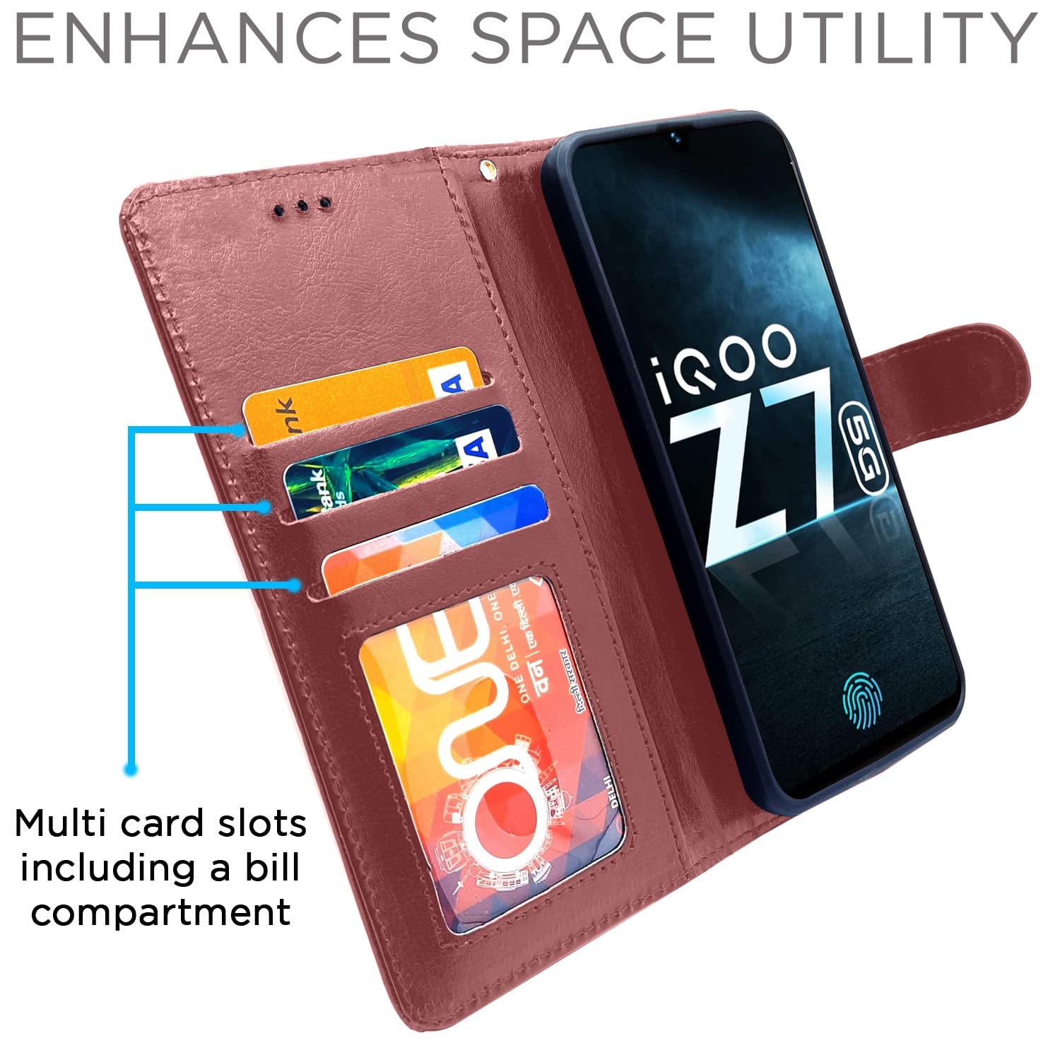 Pikkme iQOO Z7 5G / iQOO Z7s 5G Vintage Flip Cover | Brown