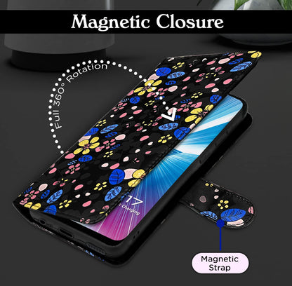 Pikkme black flower Wallet mobile flip cover for Vivo Y12/Y15/Y17/U10 – photo 6