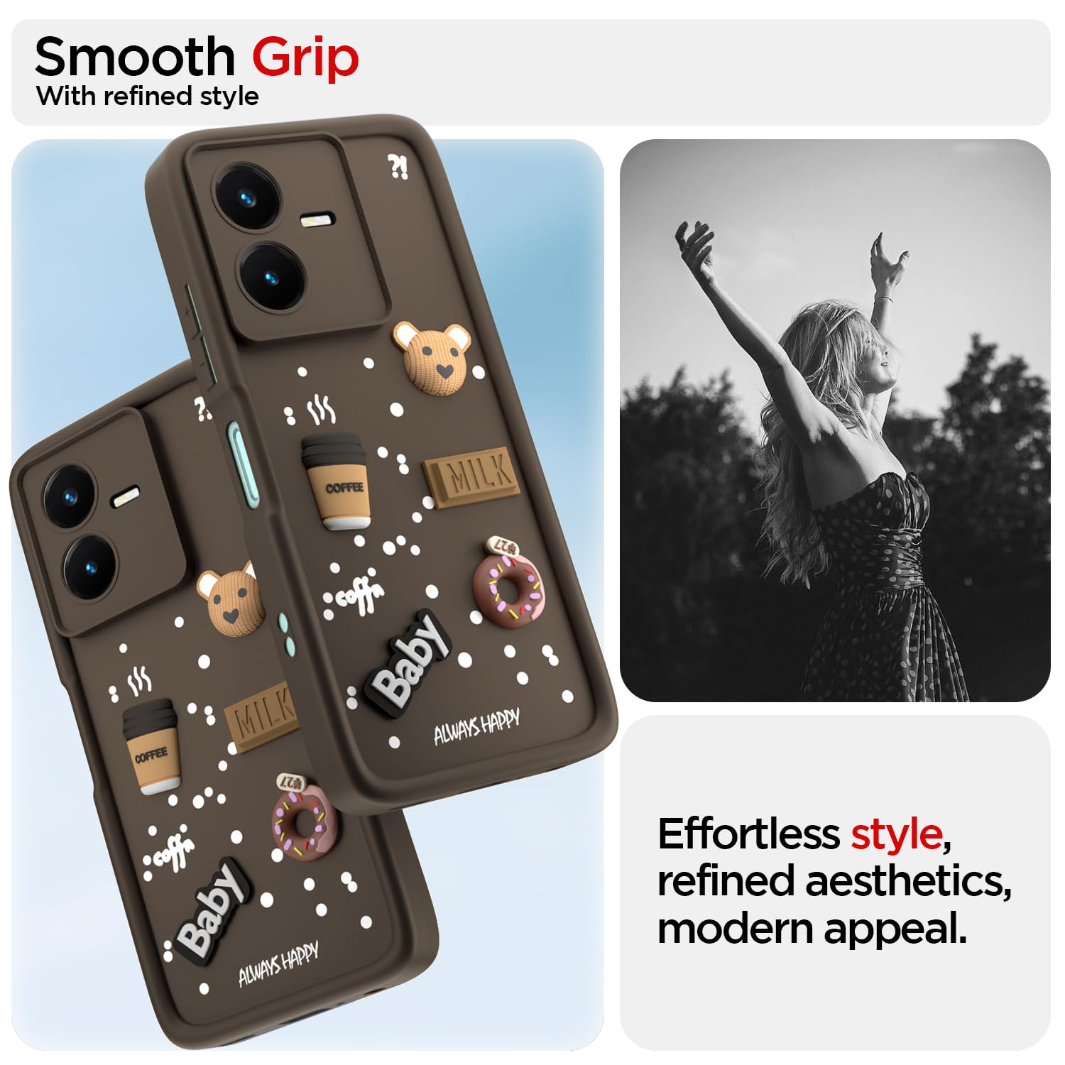 Brown mobile back cover for Vivo Y22 – Pikkme – photo 2