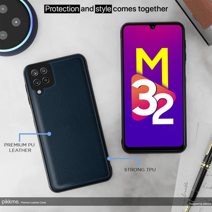 Pikkme blue Leather mobile back cover for Samsung M32 Prime/M32 4G – photo 5