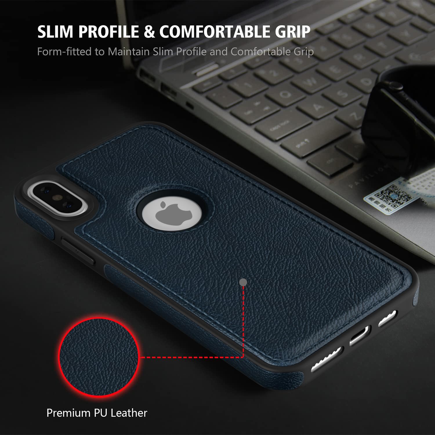 Pikkme iPhone Xs Max Flexible Pu Leather Back Cover | Blue