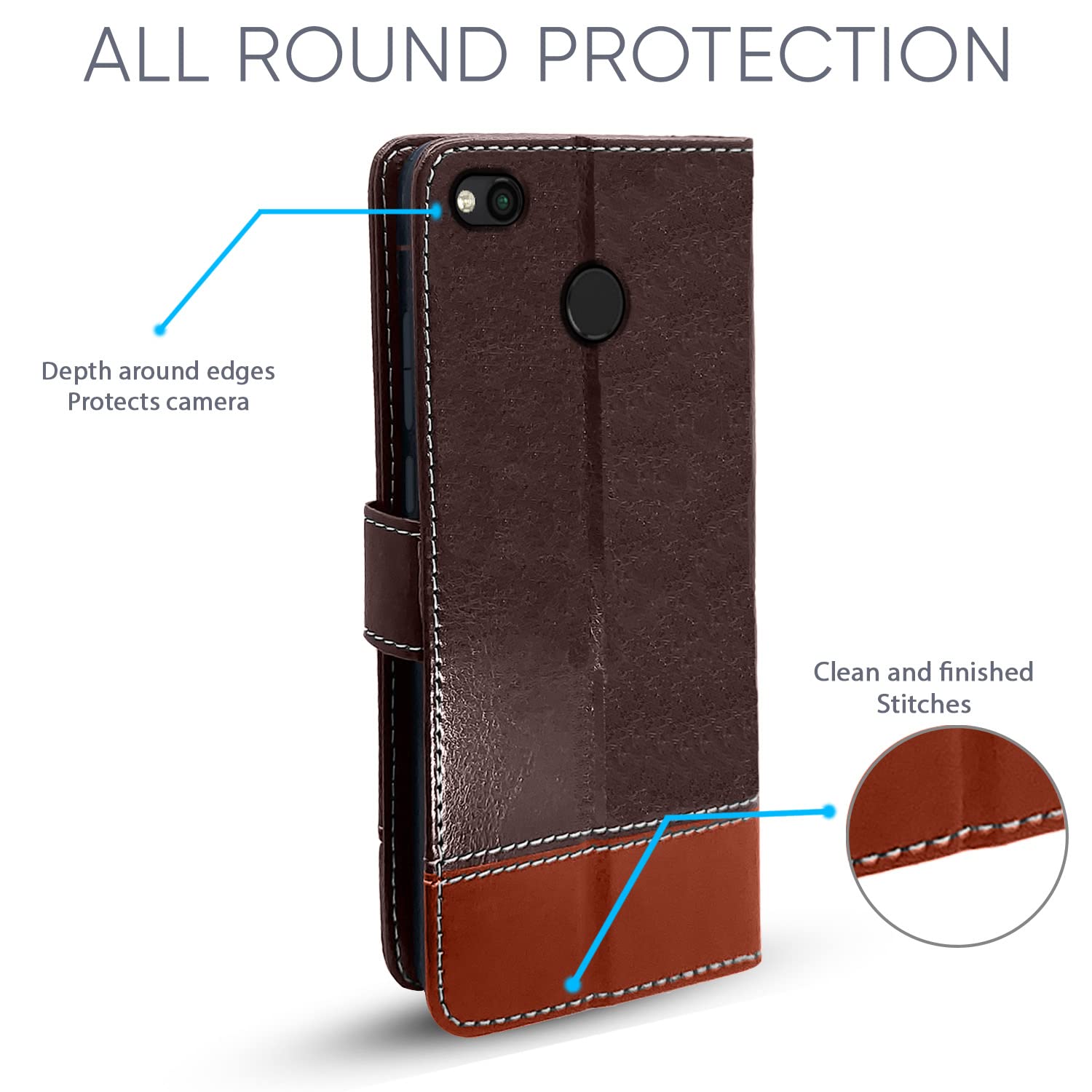 Pikkme coffee & brown mobile flip cover for Redmi 4 – photo 4