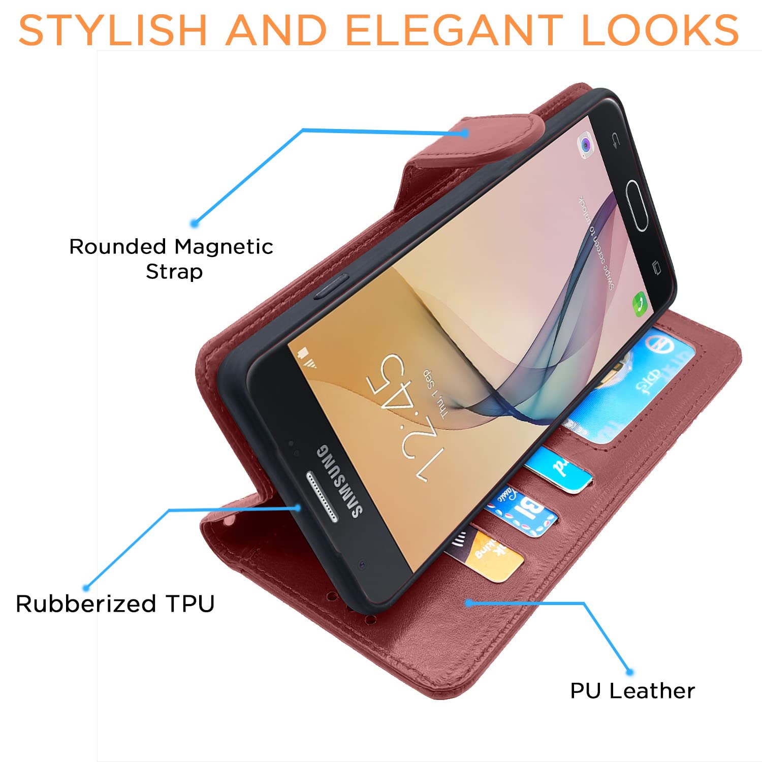Pikkme Samsung J5 Prime Wallet brown flip case – photo 4