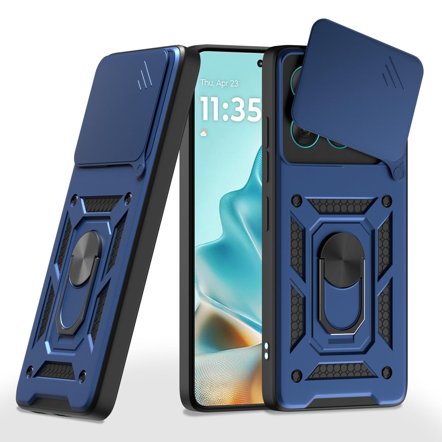 Pikkme Moto edge 60 fusion D10 Tough Armor Back Cover  - Blue