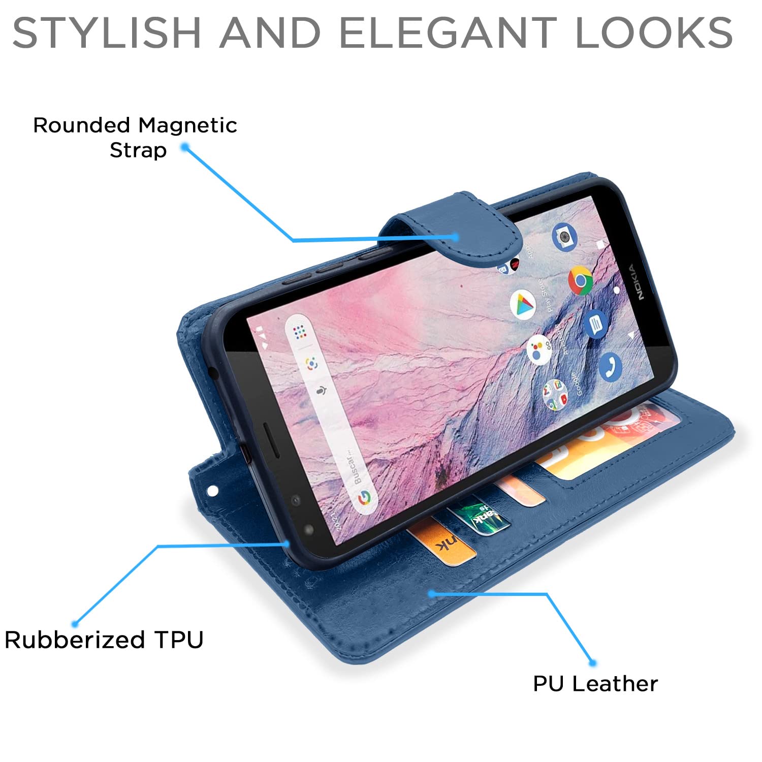 Pikkme Nokia C01 Plus blue flip cover – photo 5