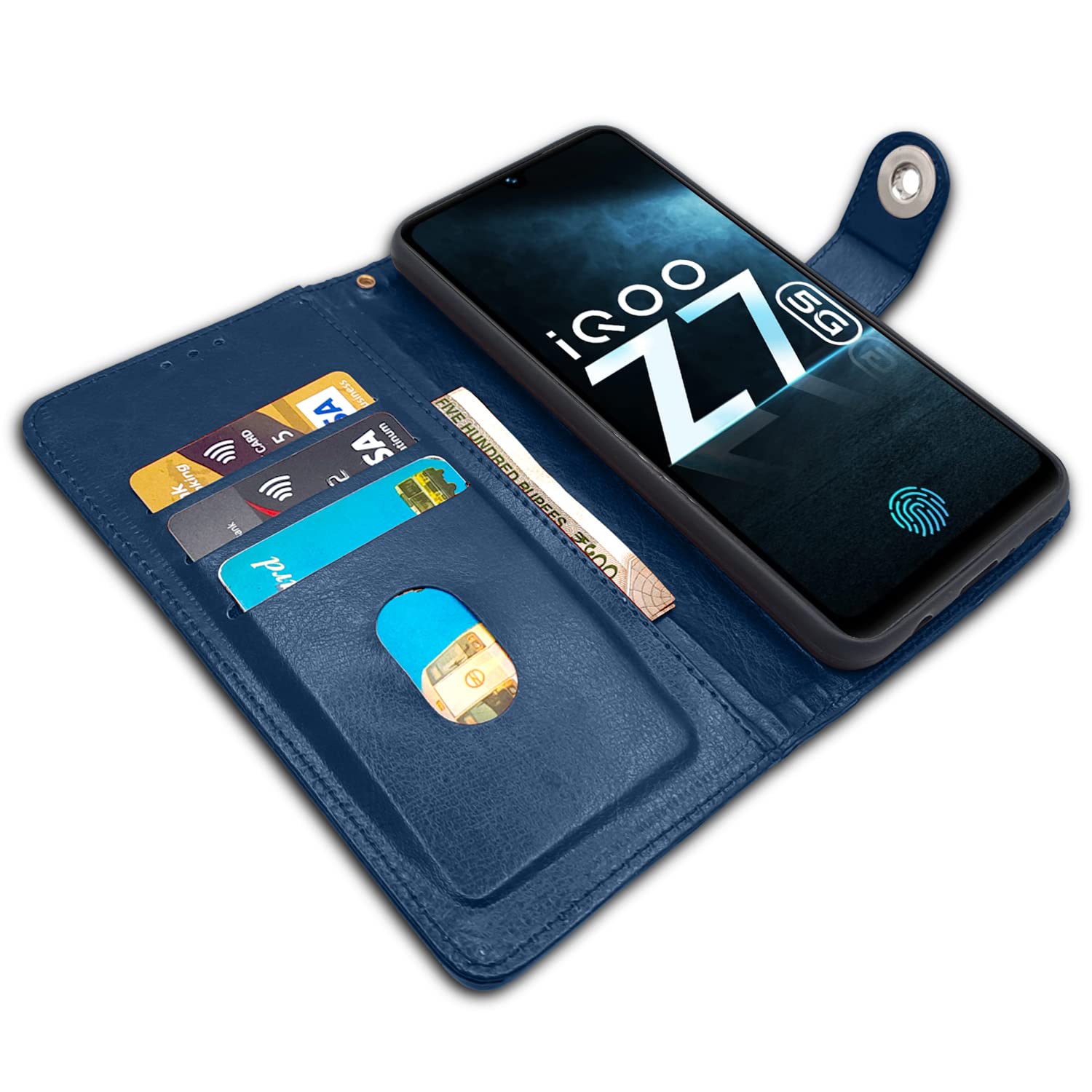 Pikkme blue Button flip cover for iQOO Z7/Z7s 5G – photo 3