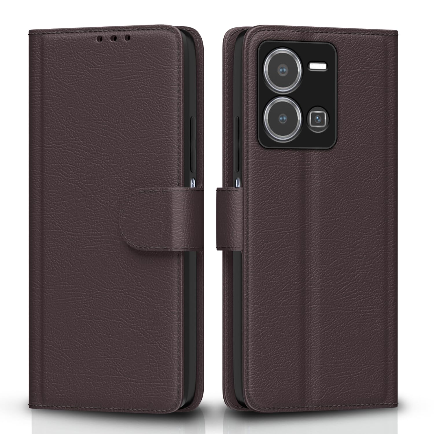 Pikkme coffee Wallet flip case for Vivo Y35