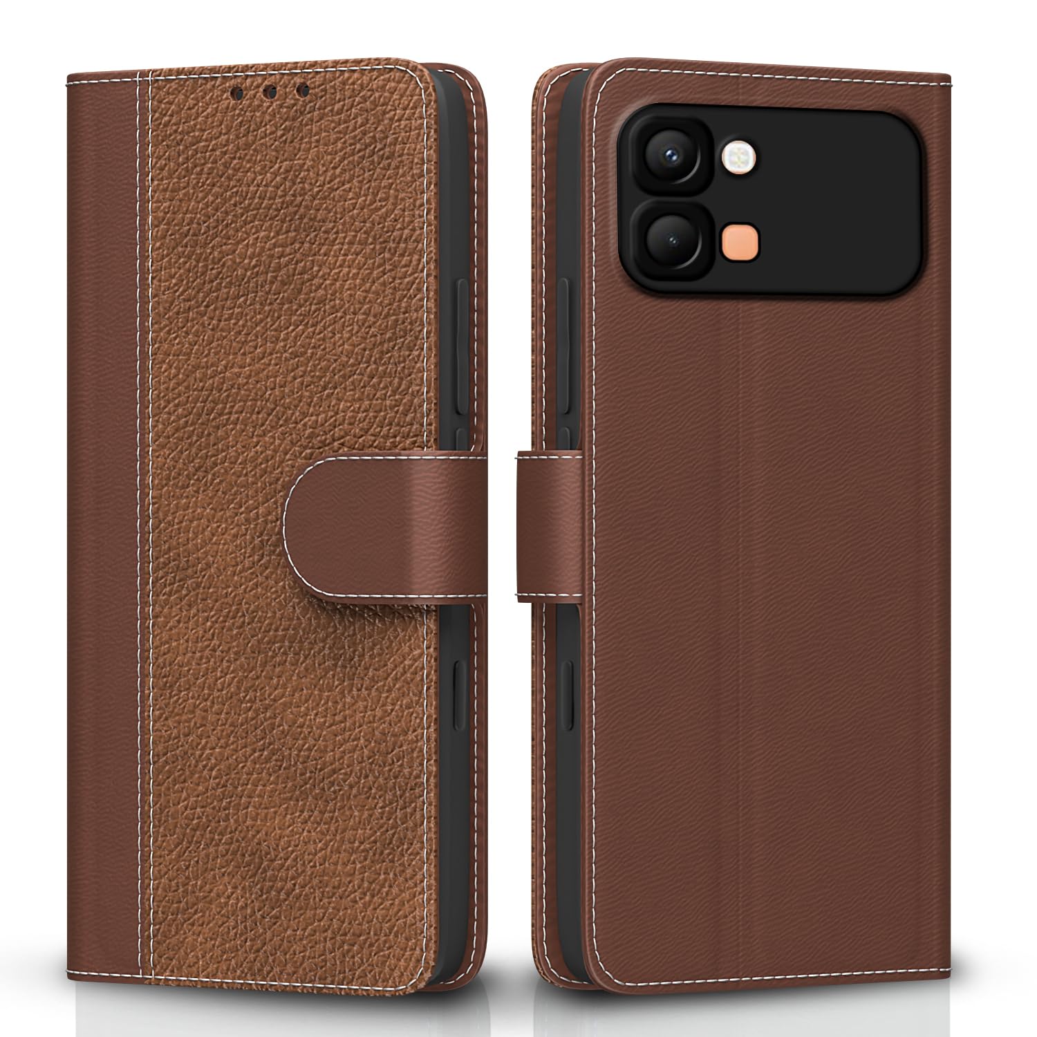 Infinix Note Edge 5G Wallet wallet flip cover in tan by Pikkme