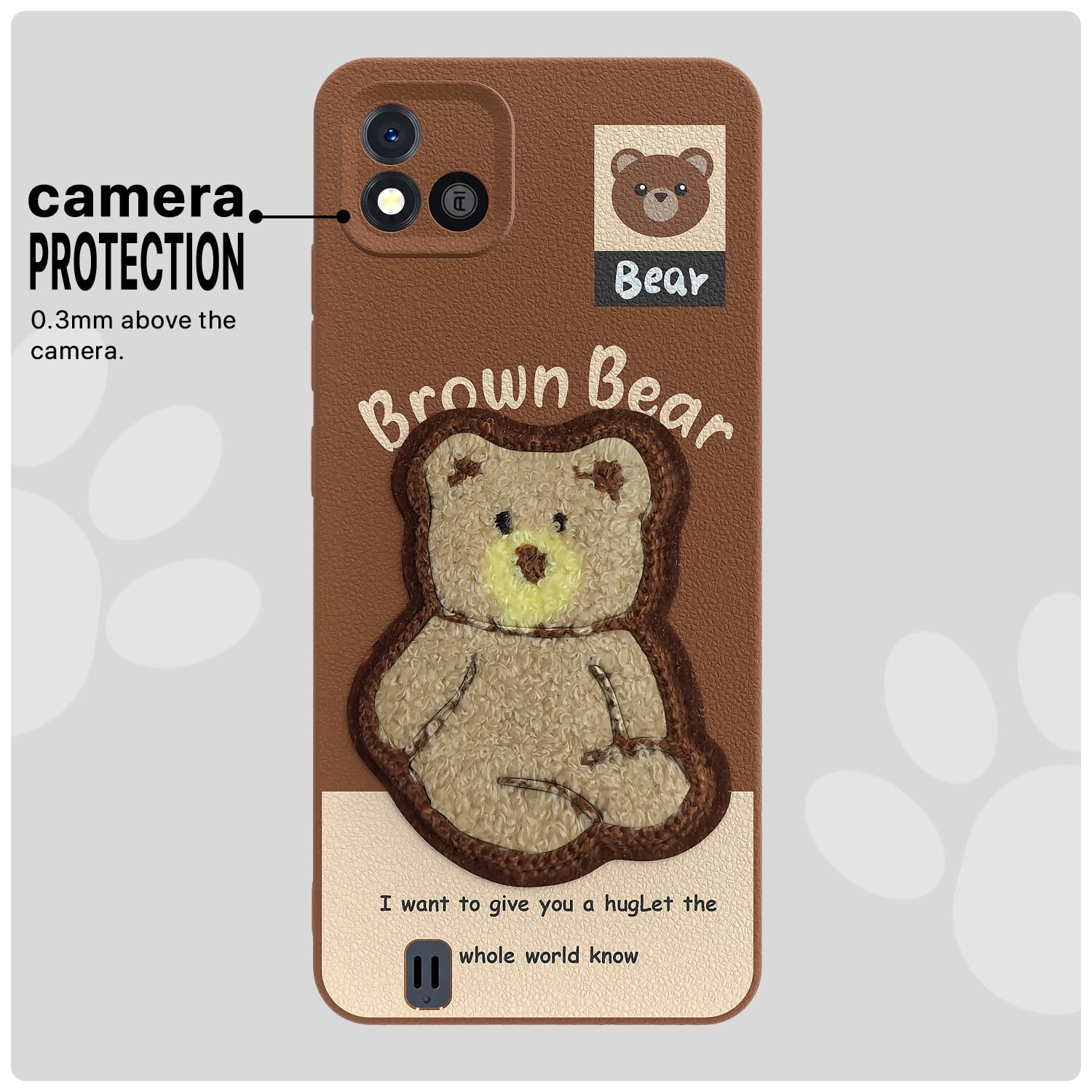 Brown Plush Patch mobile back cover for Realme C20 – Pikkme – photo 6