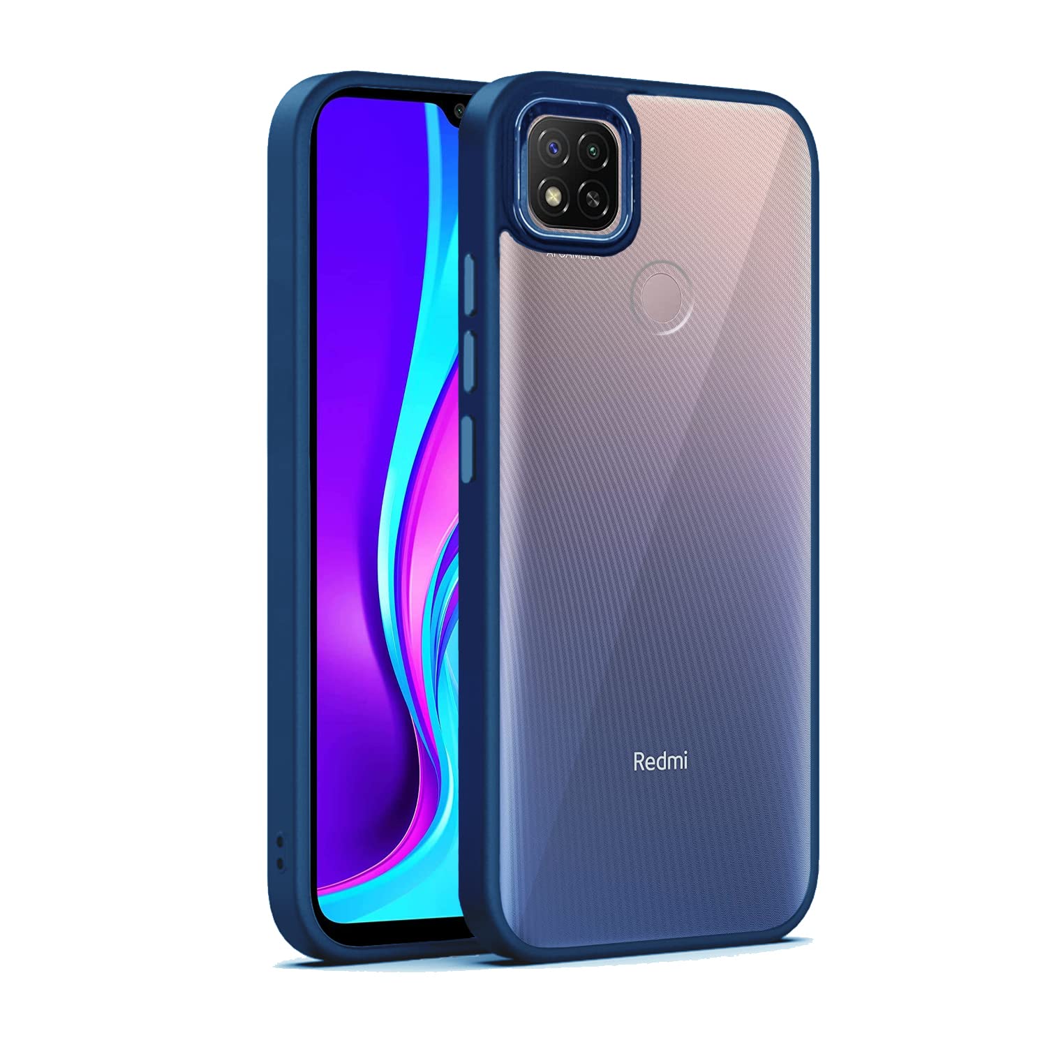 Pikkme blue Chrome mobile back cover for Redmi 10A/9, Poco C31