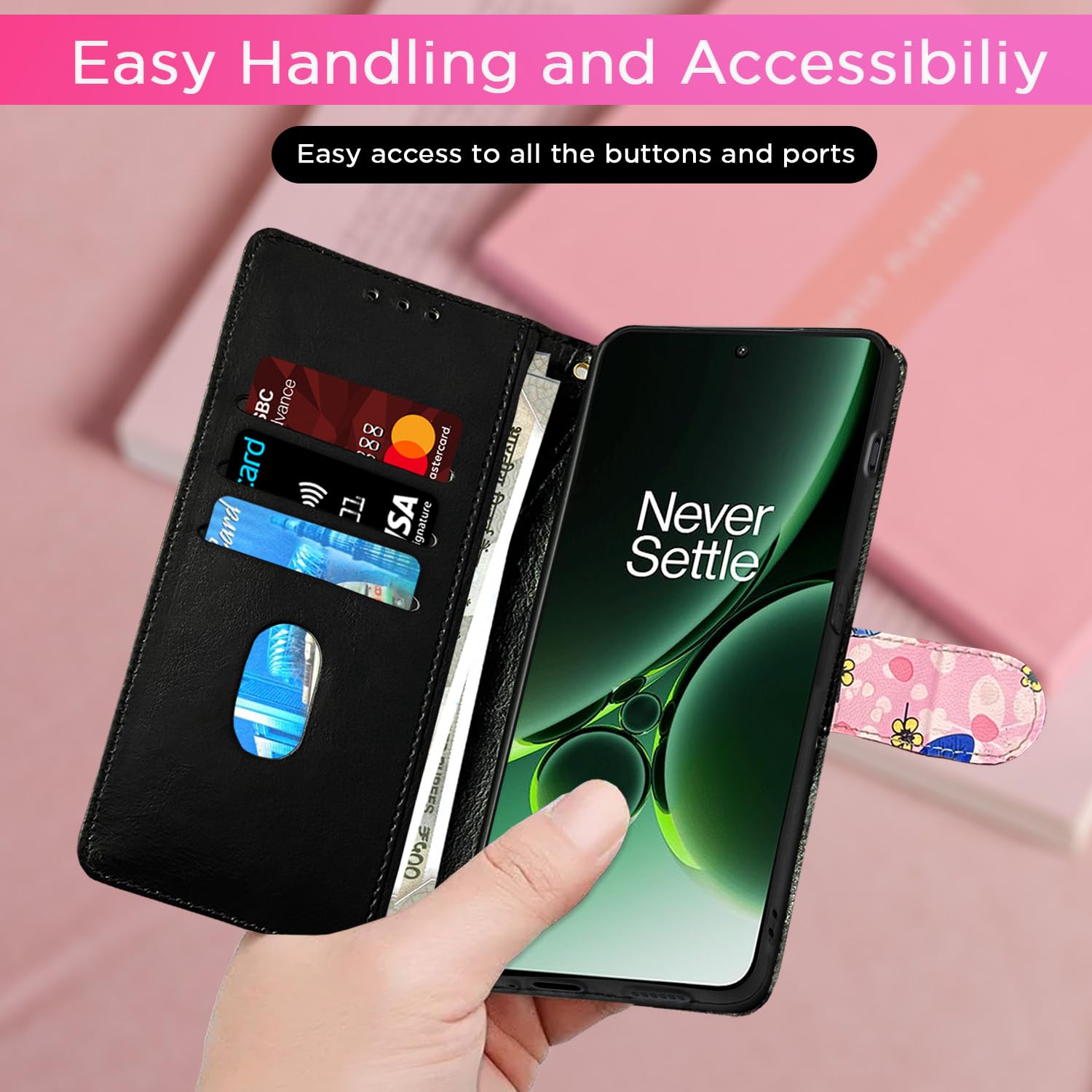 Pink flower flip case for OnePlus Nord 3 5G – Pikkme – photo 7