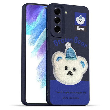 Samsung S21 FE 5G Plush Patch back cover in blue by Pikkme