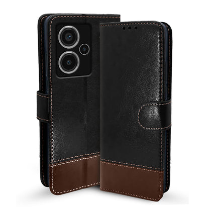 Pikkme Redmi Note 13 Pro Plus 5G Magnetic black & brown flip cover