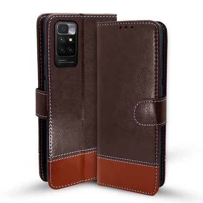 Redmi 10 Prime flip case in coffee & brown by Pikkme