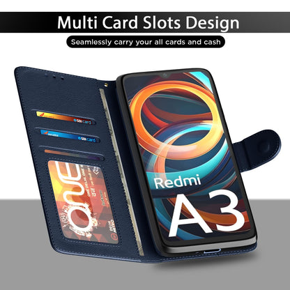 Pikkme Redmi A3 (2024) / Redmi A3x / Poco C61 Vintage Flip Cover (Blue)