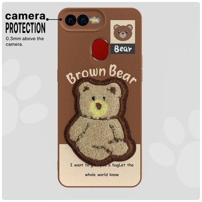 Oppo F9/F9 Pro/A5/A5s/A7 Plush Patch back cover in brown by Pikkme – photo 6