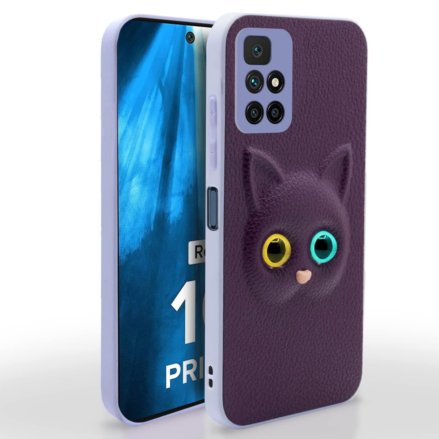 Purple Redmi 10 Prime Kitty Back Cover – Stylish and Protective Back Cover