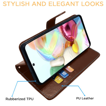 Pikkme Samsung A71 brown & coffee mobile flip cover – photo 5