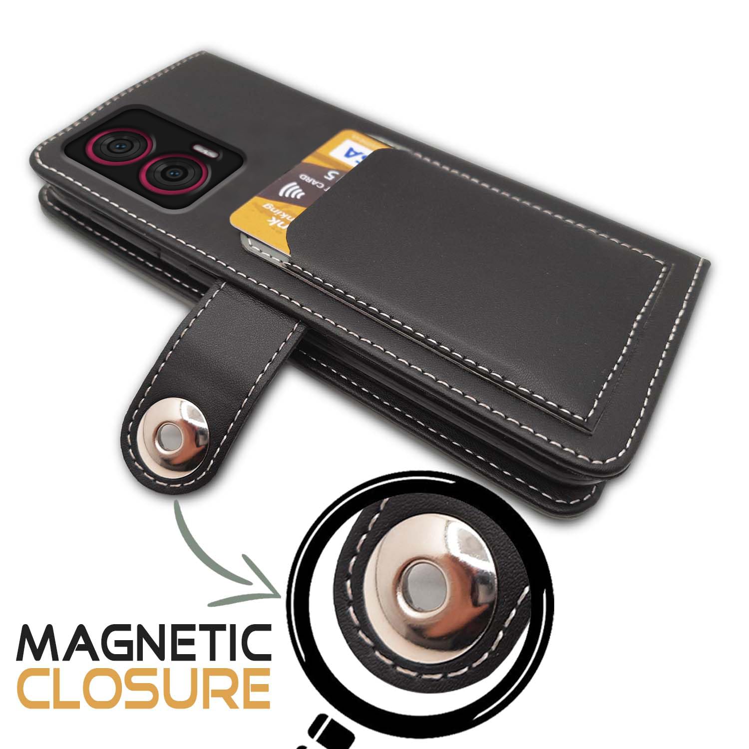 Moto Edge 50 Fusion/G96 5G mobile flip cover in grey by Pikkme – photo 3