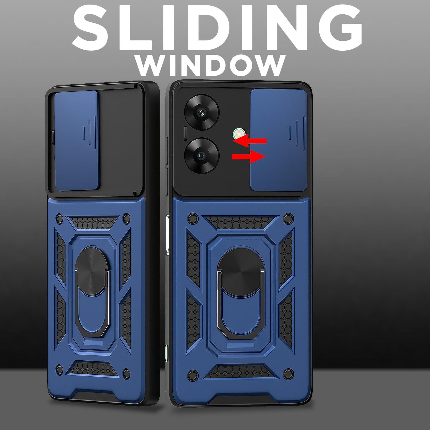 Pikkme Realme Narzo N61 / Realme C61 4G D10 Tough Armor Back Cover | Blue