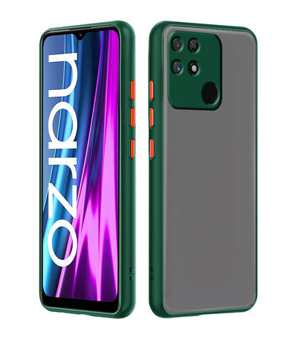 Realme Narzo 50A back cover in green by Pikkme