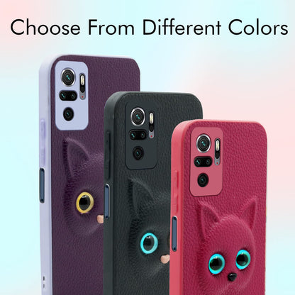 Redmi Note 10/Note 10s Cat mobile back cover in black by Pikkme – photo 2