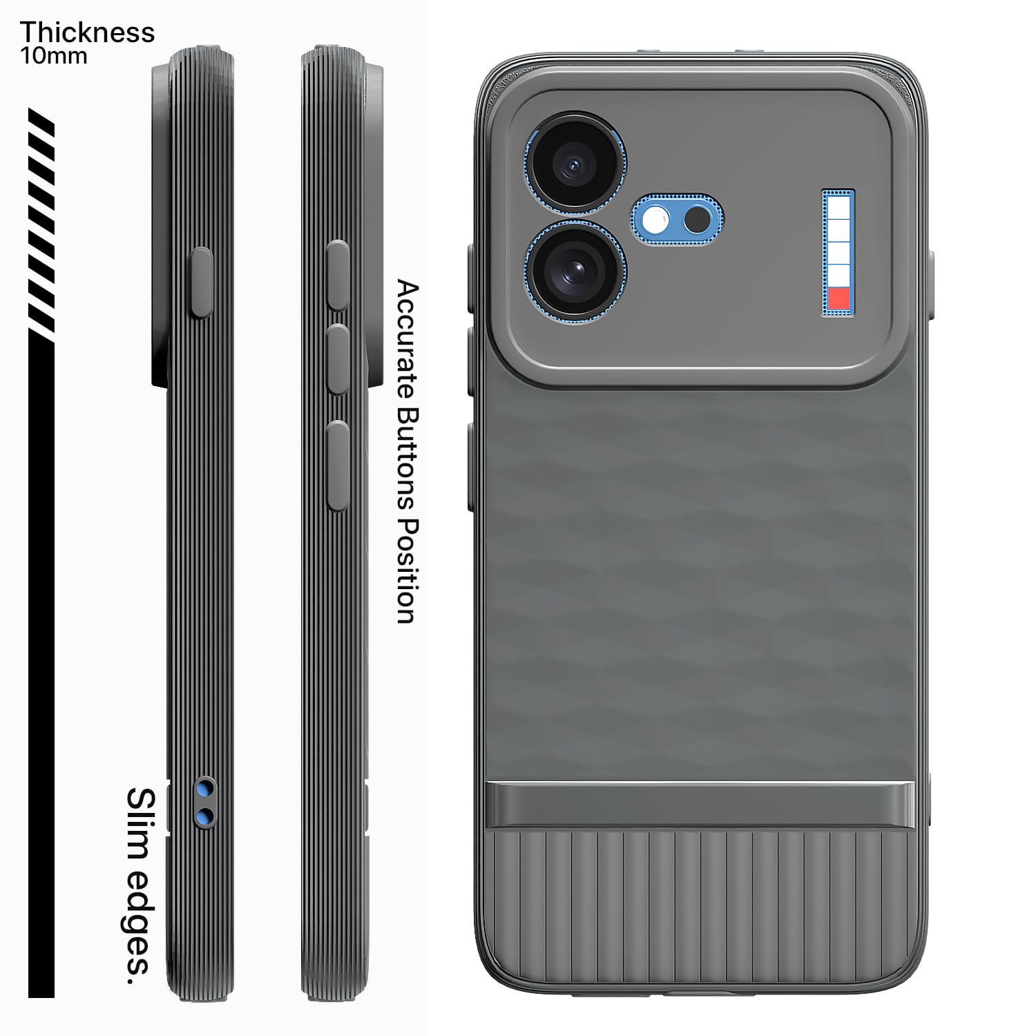 Pikkme grey Silicone mobile back cover for Nothing Phone 4b 5G – photo 3