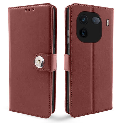 Pikkme brown Button flip cover for iQOO 12 5G