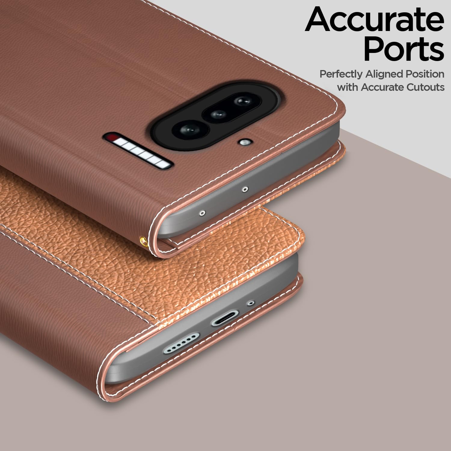 Pikkme tan wallet flip cover for Nothing Phone 4a 5G – photo 2