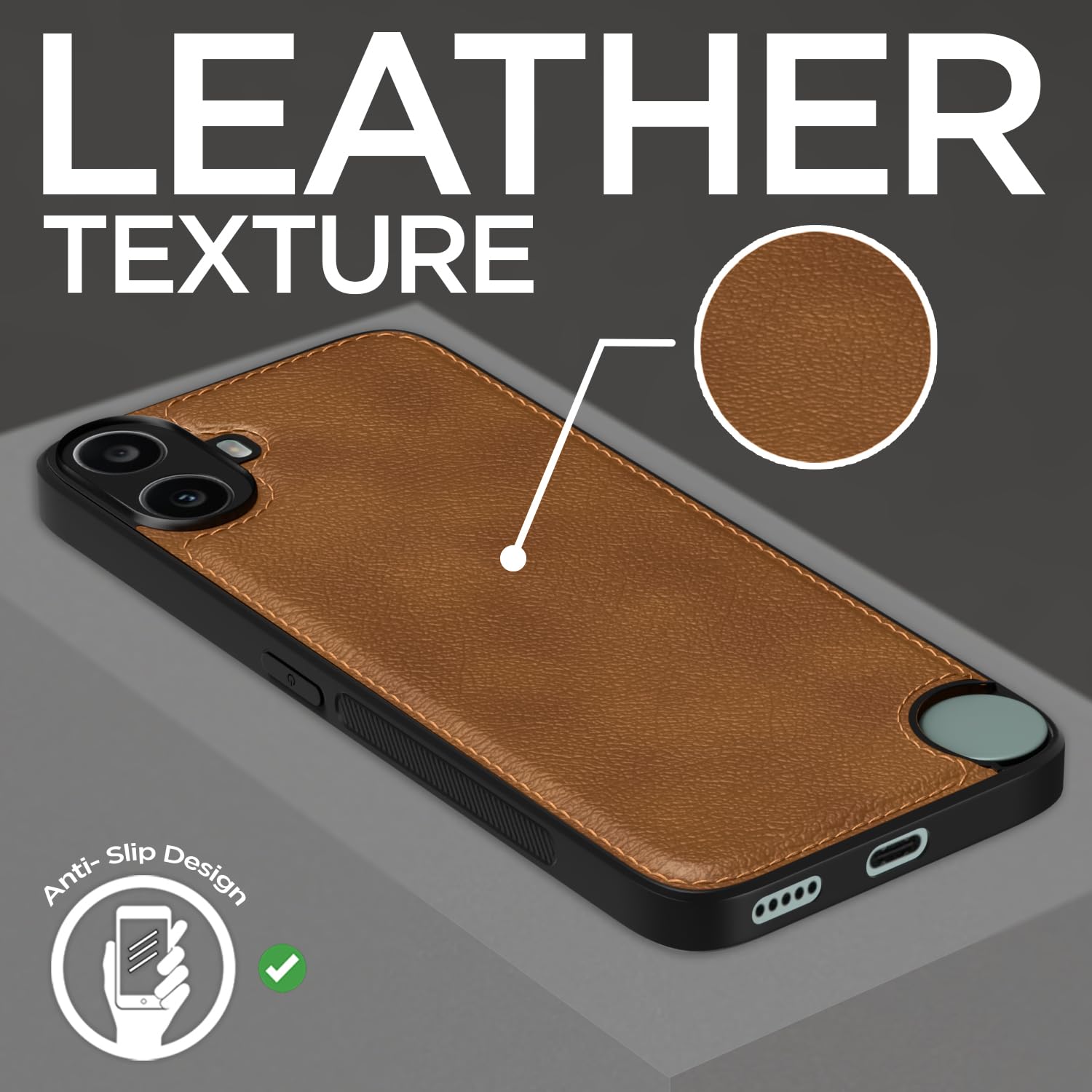 Pikkme CMF by Nothing Phone 1 Leather Back Case | Brown