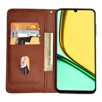 Pikkme Realme C61/Narzo N61 Magnetic brown flip cover – photo 3