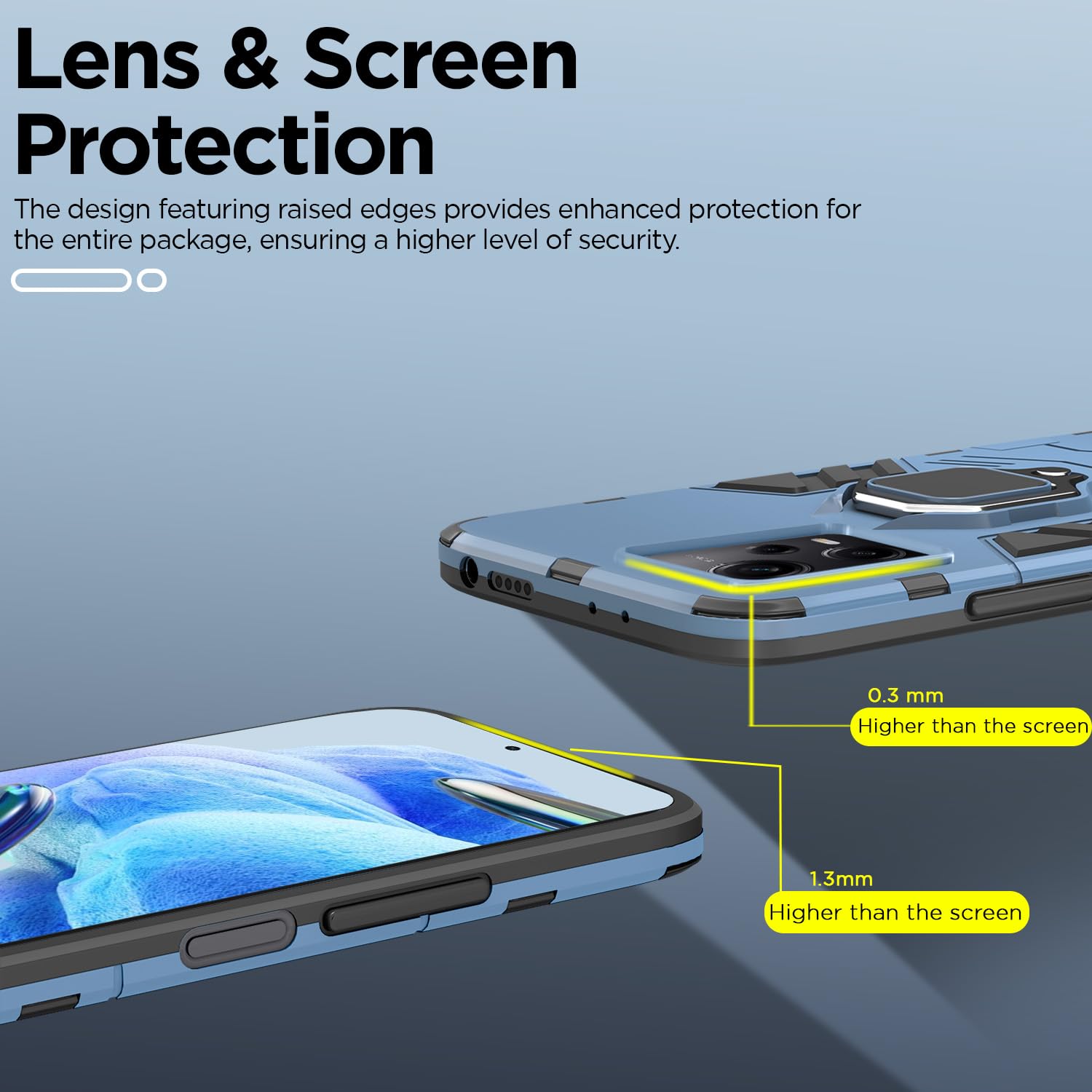 Pikkme Redmi Note 12 Pro 5G D5 Tough Armor Back Cover | Blue