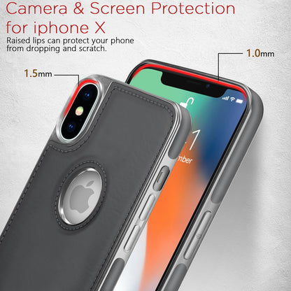 Pikkme iPhone X/XS Leatherback chrome grey back cover – photo 5
