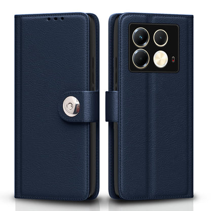 Infinix Note 40 5G Button wallet flip cover in blue by Pikkme