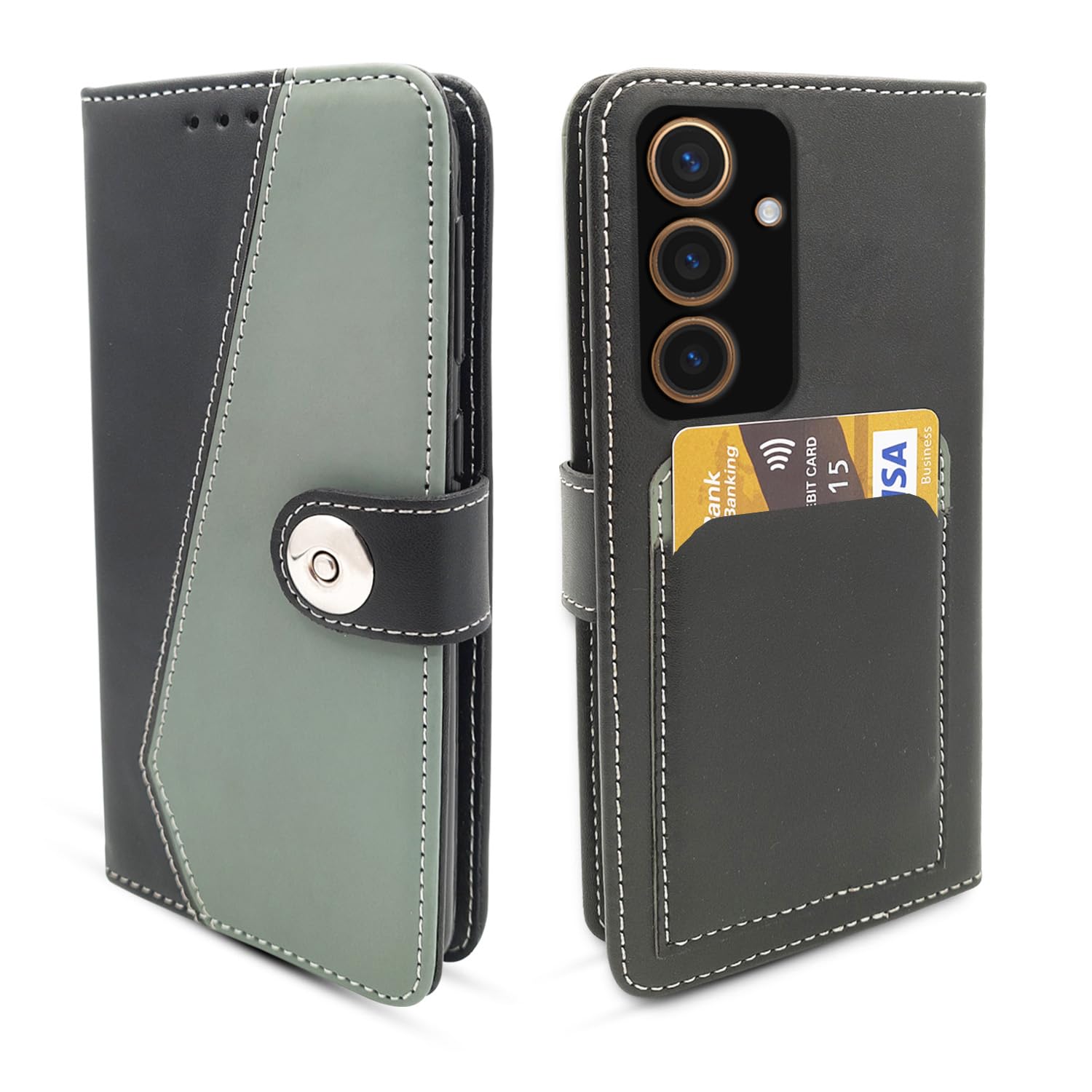 Samsung S24 5G Magnetic mobile flip cover in grey by Pikkme