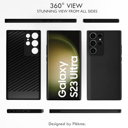 Pikkme Samsung Galaxy S23 Ultra 5G Leatherback Back Case | Black