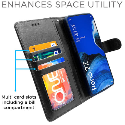 Black Wallet mobile flip cover for Reno 2Z/2F – Pikkme – photo 4